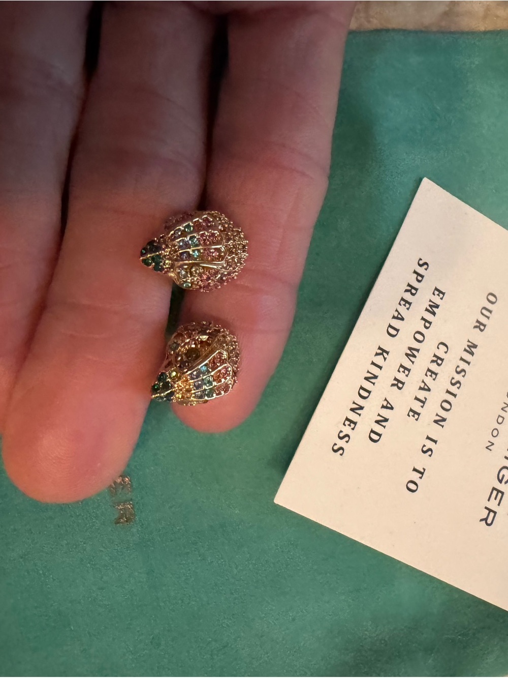 Kurt Geiger Gold-tone Multicolor Pavé Hedgehog Stud Earrings